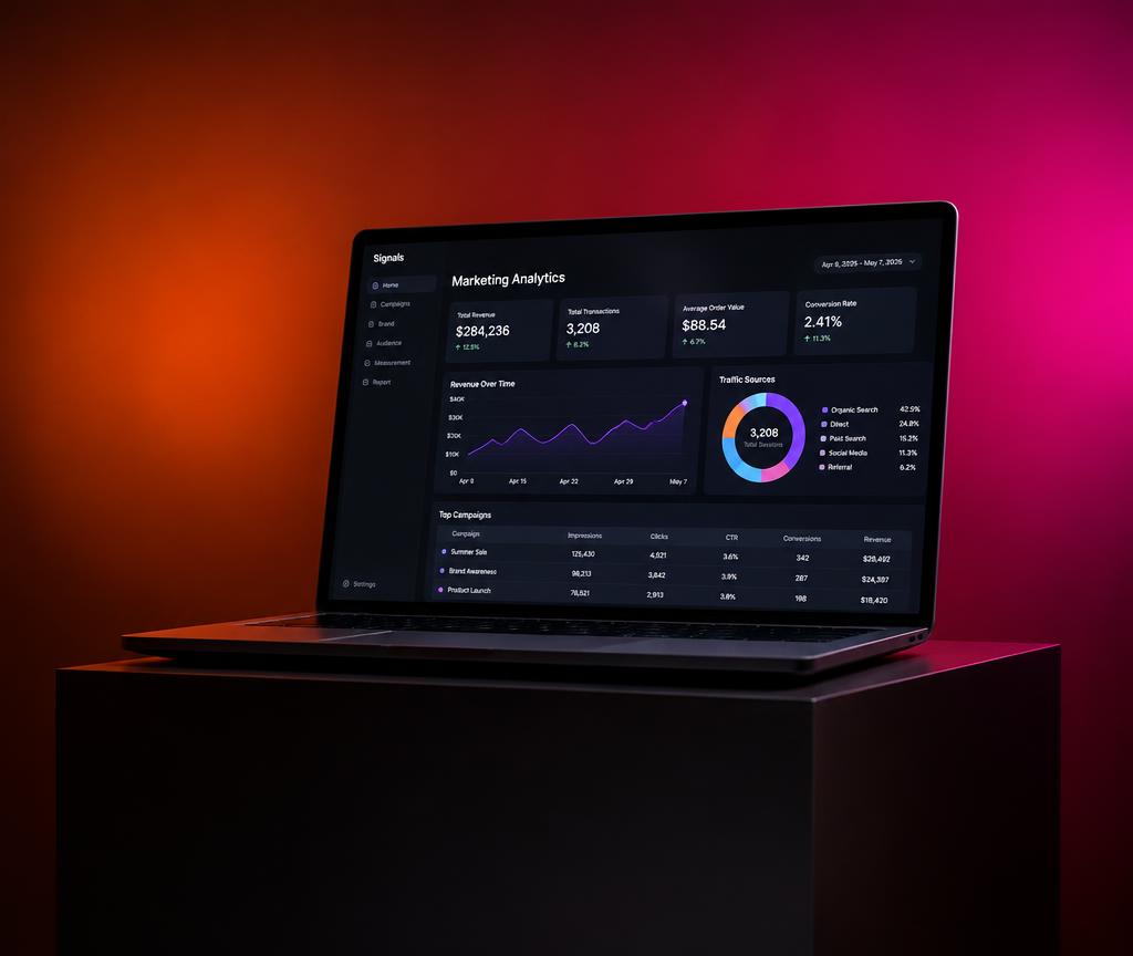 Painel de resultados de marketing